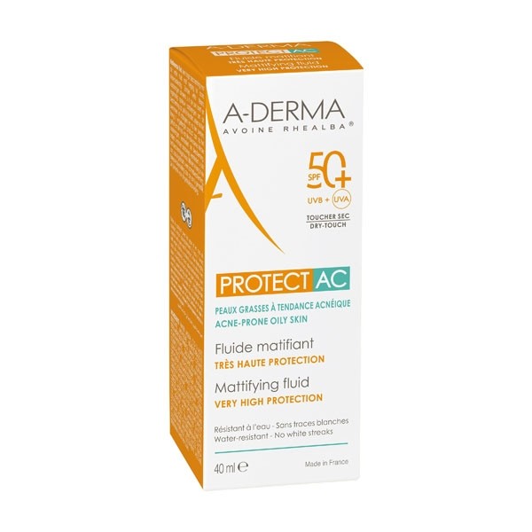 A Derma Protect AC fluide solaire matifiant résistant à l'eau SPF50+