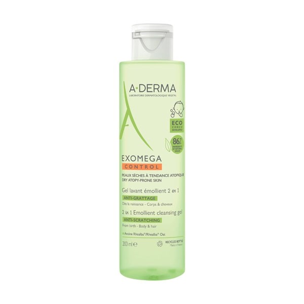 A Derma Exomega Control gel lavant 2 en 1