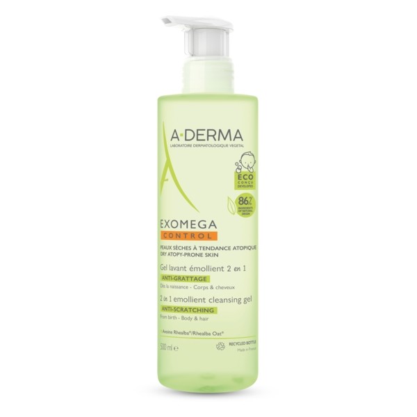 A Derma Exomega Control gel lavant 2 en 1