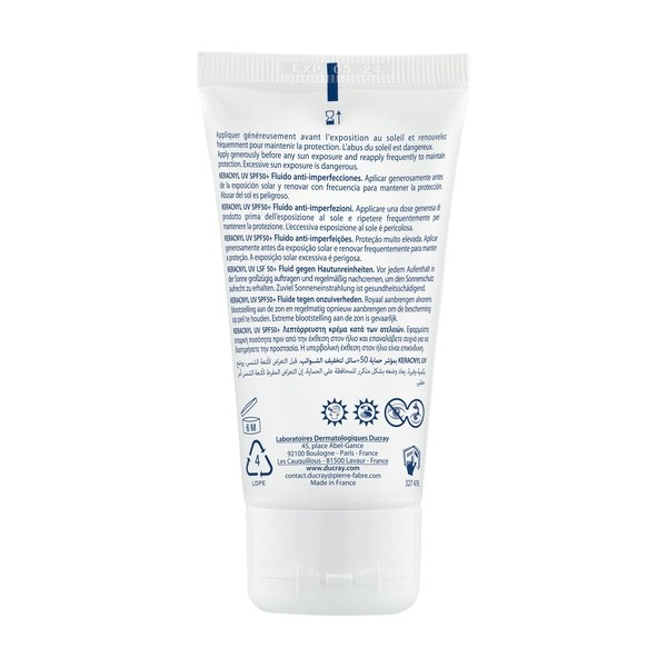 Ducray Keracnyl UV fluide anti-imperfections SPF 50+