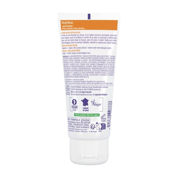 Jonzac Nutritive Crème mains réparatrice Bio