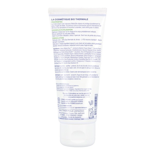Jonzac Bébé cold cream nutri-douceur Bio