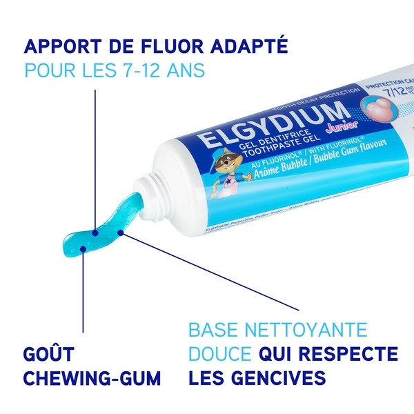 Elgydium dentifrice Junior goût Bubble