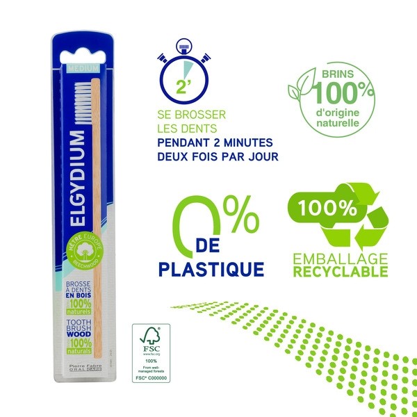 Elgydium Brosse à dents bois souple