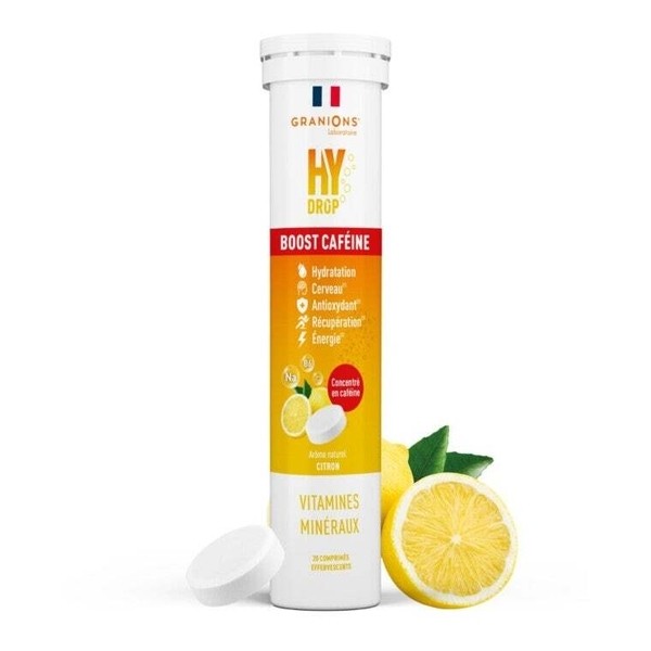 Granions Hydrop Boost Caféine Vitamines et Minéraux comprimés