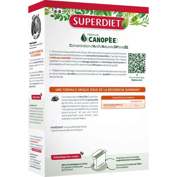 Super Diet Pur jus de Myrtille bio ampoules