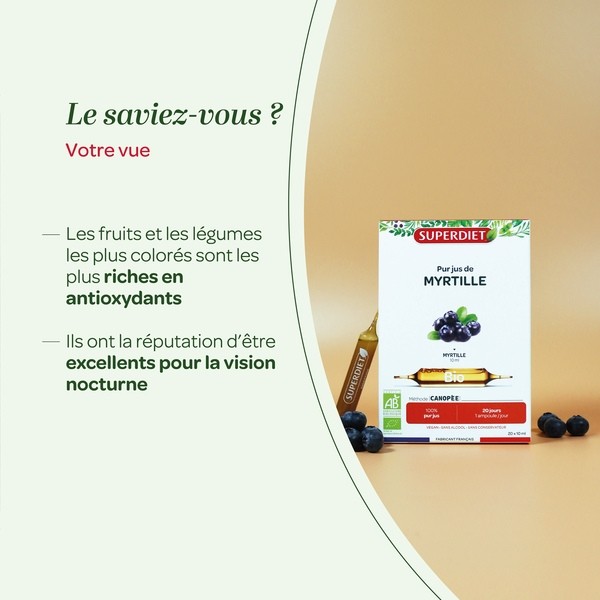 Super Diet Pur jus de Myrtille bio ampoules