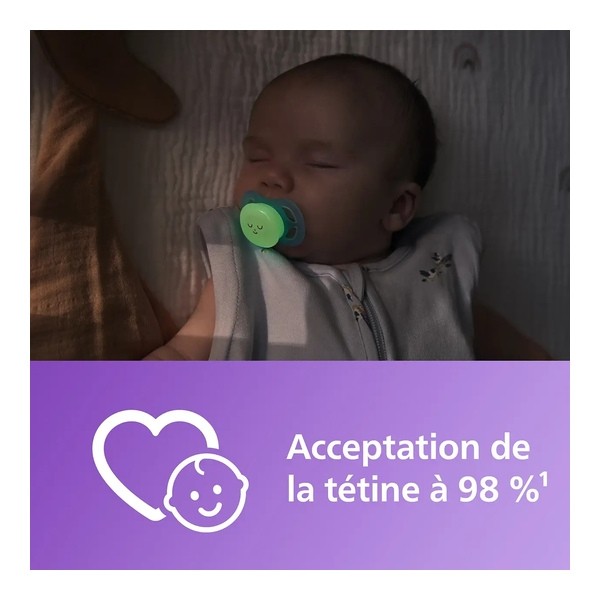 Avent Ultra Air sucette symétrique Nuit 0-2 mois