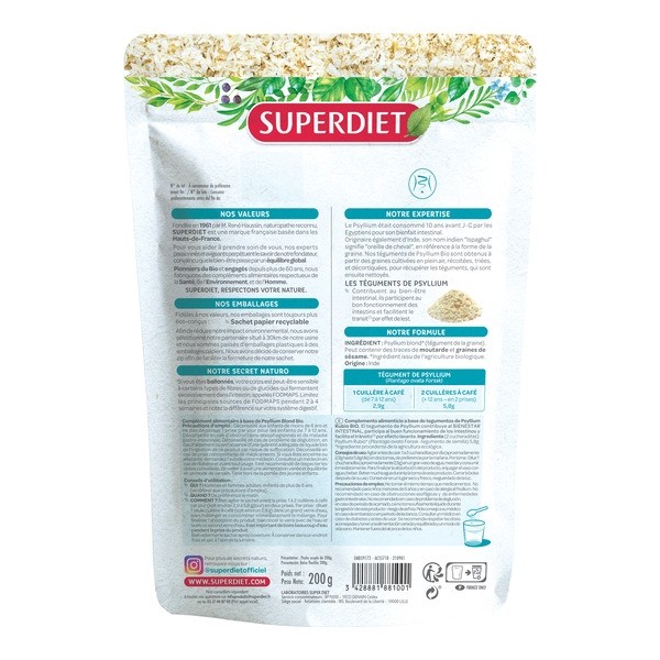 Super Diet psyllium blond Bio tégument