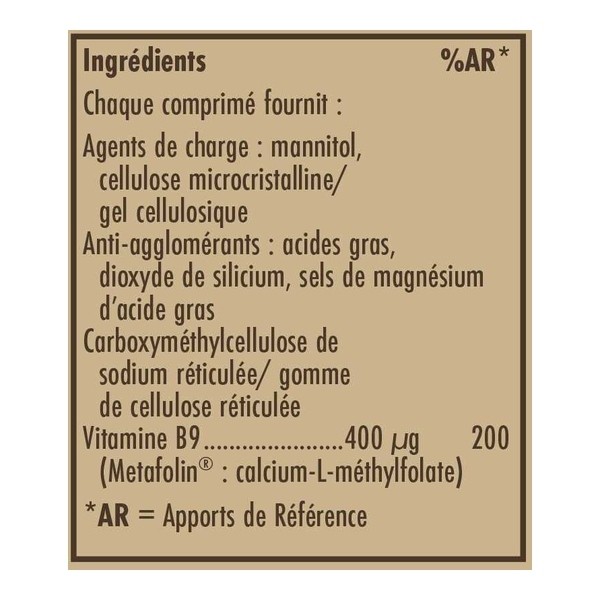 Solgar Metafolin 400 µg comprimés
