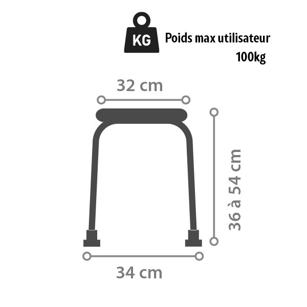 Tabouret de douche rond