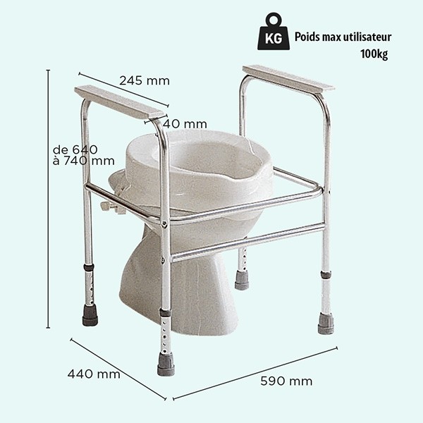 Cadre de toilettes aluminium Adeo