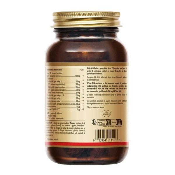 Solgar Full Spectrum Omega Huile de saumon capsules