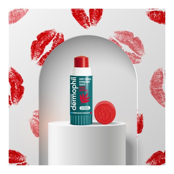 Dermophil Indien stick lèvre hydratant teinté Rouge impérial
