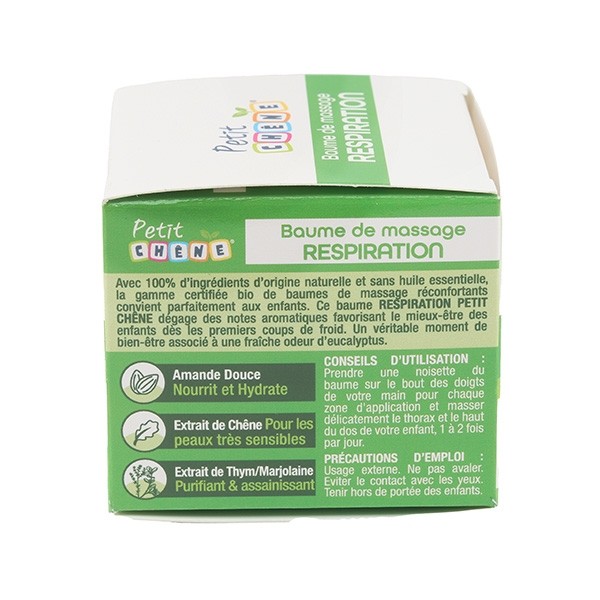 Petit chêne Baume de massage Respiration bio