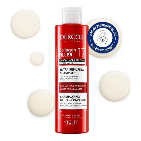 Vichy Dercos Collagen 17 Filler Shampooing ultra réparateur