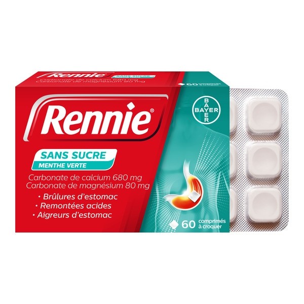 Pastille Rennie  sans sucre menthe verte