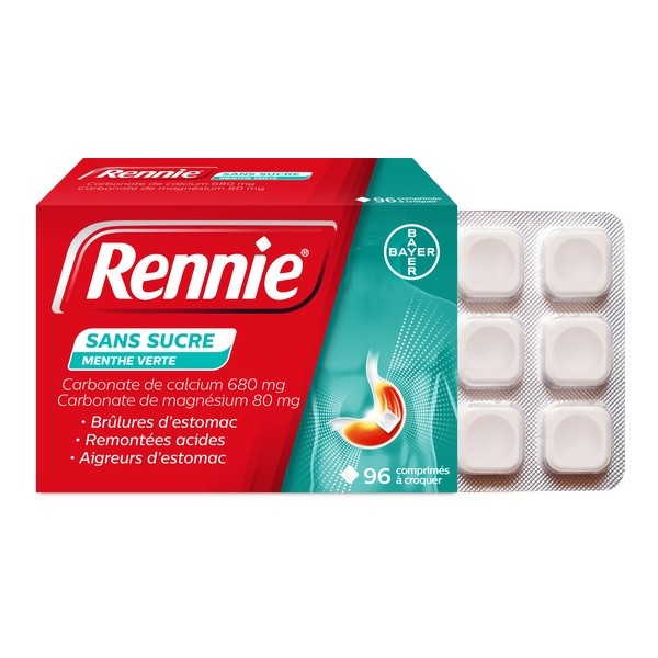 Pastille Rennie  sans sucre menthe verte
