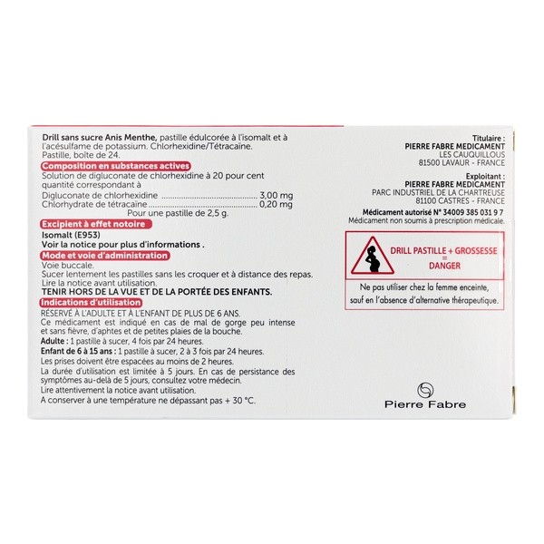 Drill Anis menthe sans sucre pastille