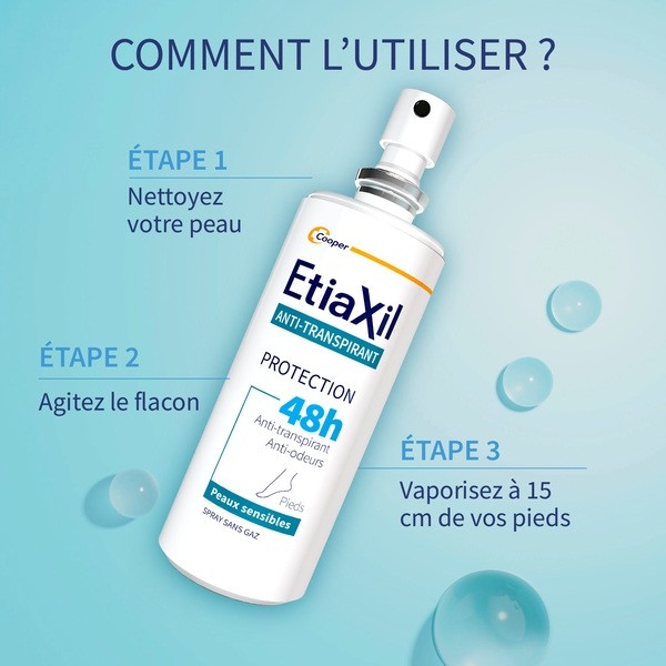 Etiaxil Pieds déodorant anti transpirant 48h