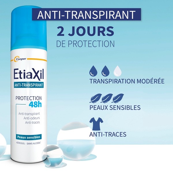 Etiaxil anti transpirant 48h Peaux sensibles spray