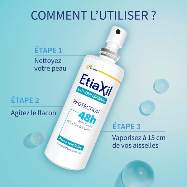 Etiaxil Anti transpirant 48 h Peaux sensibles vaporisateur