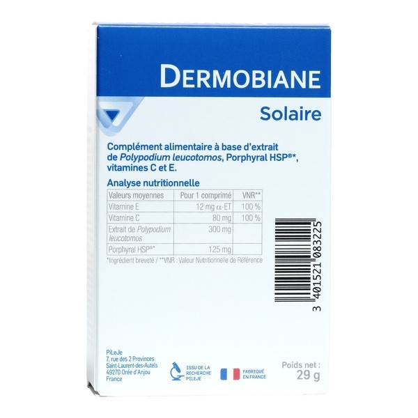 PileJe Dermobiane solaire comprimés