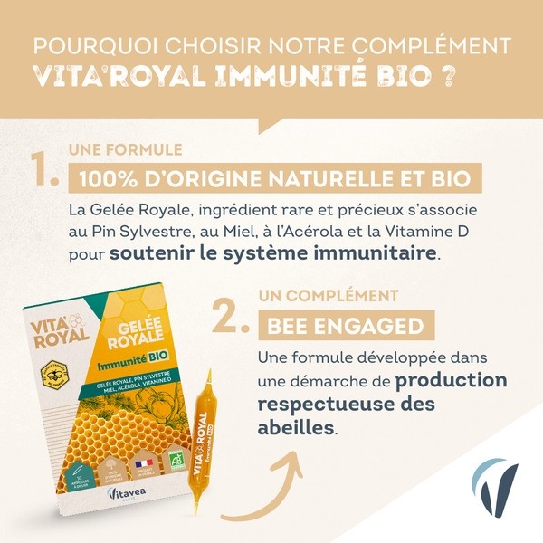 Vita'Royal gelée royale Immunité Bio ampoules