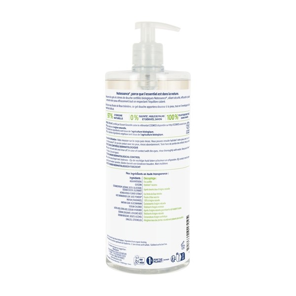 Natessance gel douche bio Rose trémière