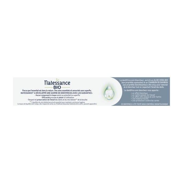 Natessance dentifrice soin blancheur Bio