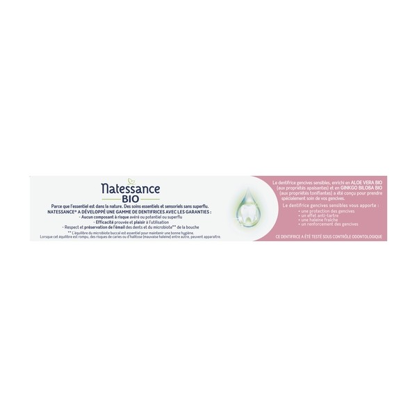 Natessance dentifrice Bio Gencives sensibles