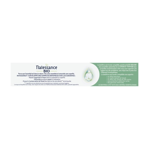 Natessance dentifrice bio soin homéo compatible