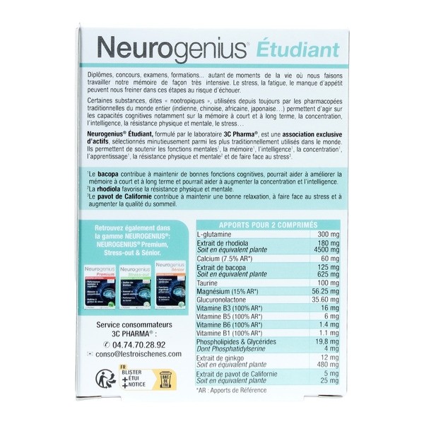 Neurogenius Etudiant comprimés