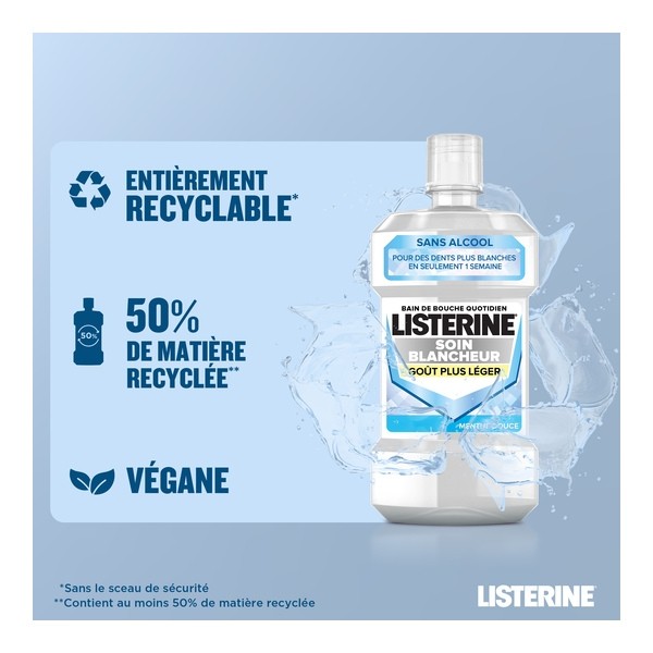 Listerine Soin blancheur Bain de bouche Menthe douce