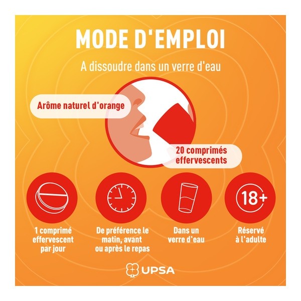 UPSA Vitalité Vitamine C 1000 mg comprimés effervescents