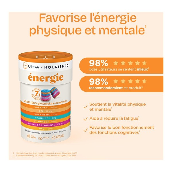 UPSA Nourished énergie gummies