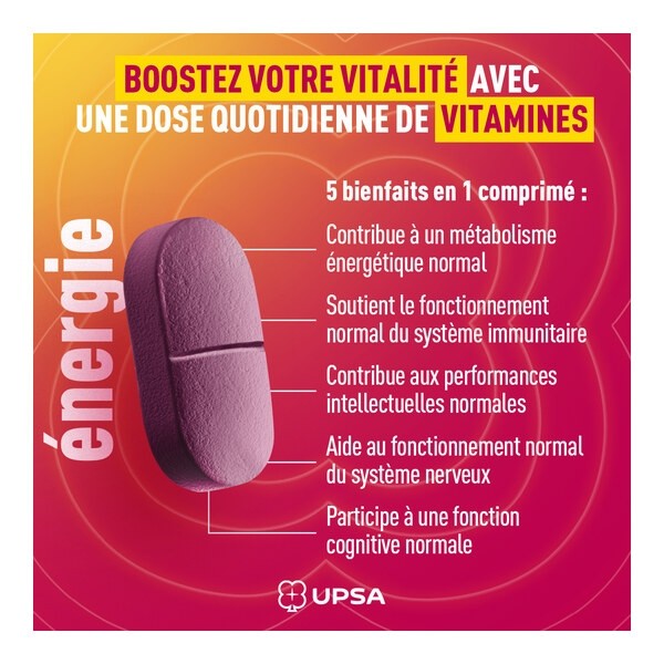 UPSA Energie multivitamines Hibiscus comprimés 5 en 1