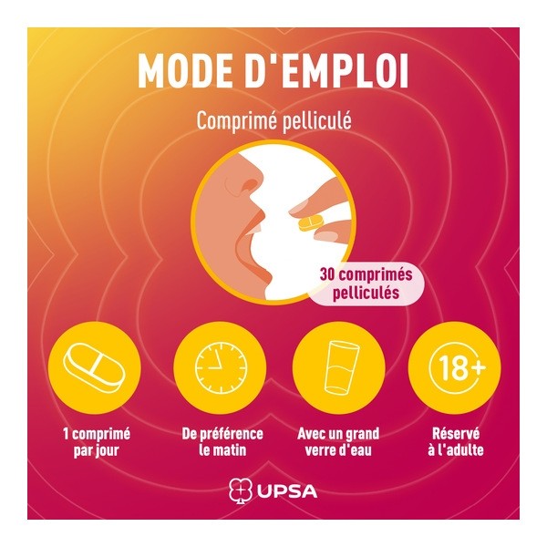 UPSA Energie multivitamines Hibiscus comprimés 5 en 1