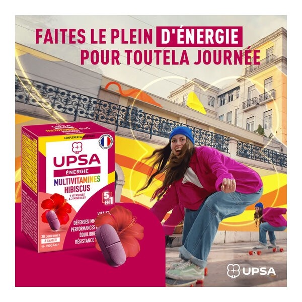 UPSA Energie multivitamines Hibiscus comprimés 5 en 1
