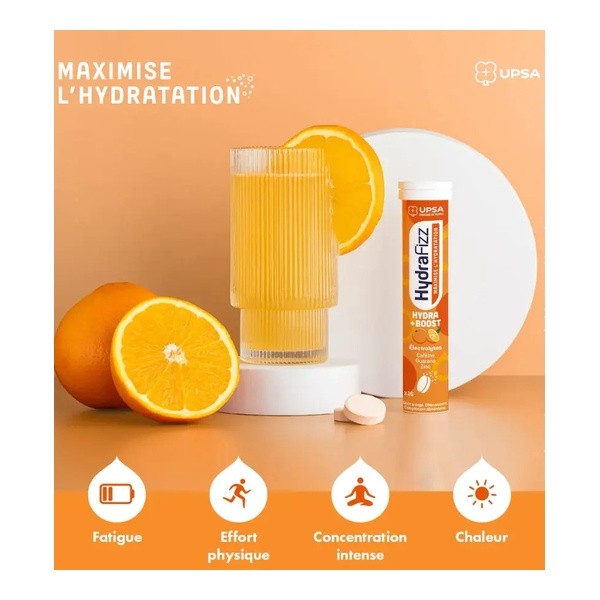 UPSA HydraFizz Hydra + Boost comprimés effervescents