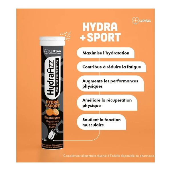 UPSA HydraFizz Hydra + Sport comprimés effervescents