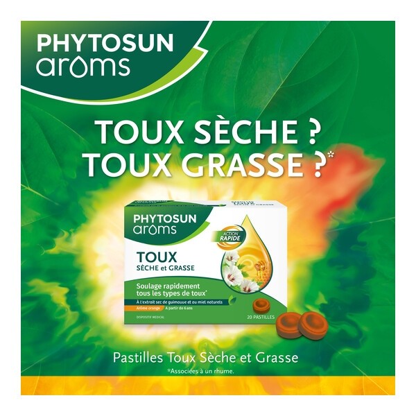 Phytosun Arôms pastilles toux sèche et grasse