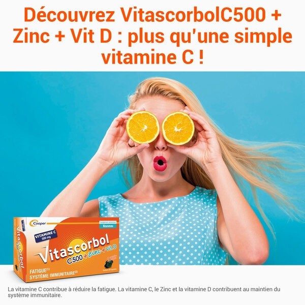 Vitascorbol Vitamine C 500 + Zinc + Vitamine D capsules