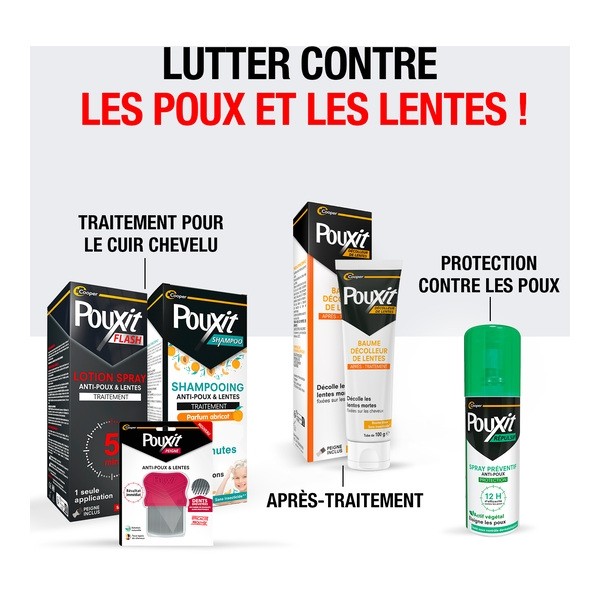 Pouxit Flash Shampooing anti poux et lentes