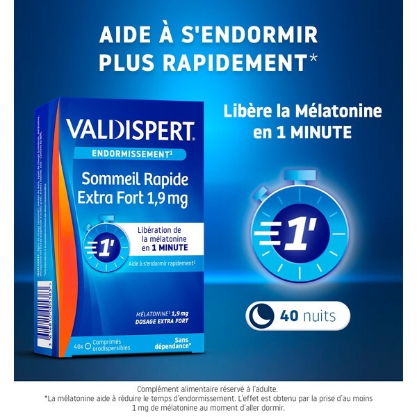 Valdispert Sommeil Rapide Extra Fort 1,9 mg comprimés orodispersibles