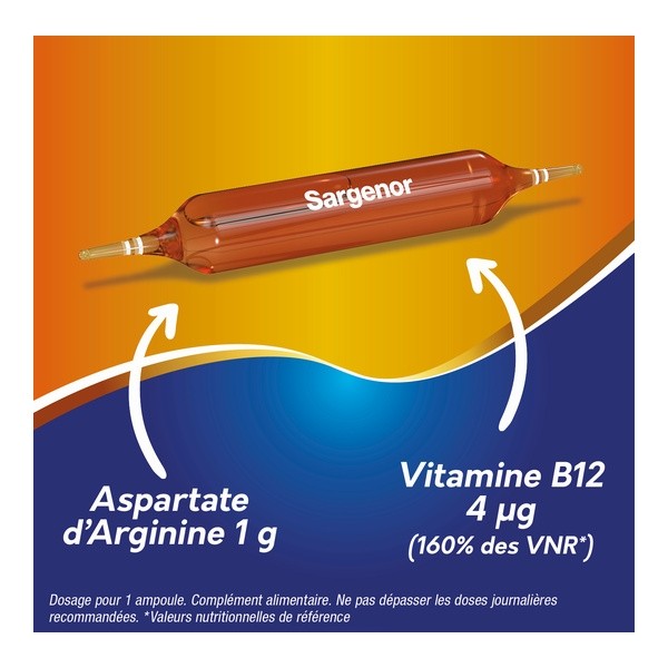 Sargenor Arginine et Vitamine B12 ampoules