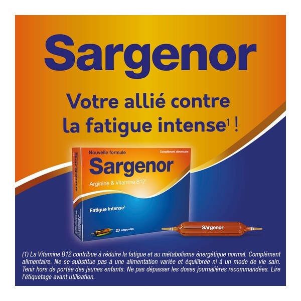 Sargenor Arginine et Vitamine B12 ampoules