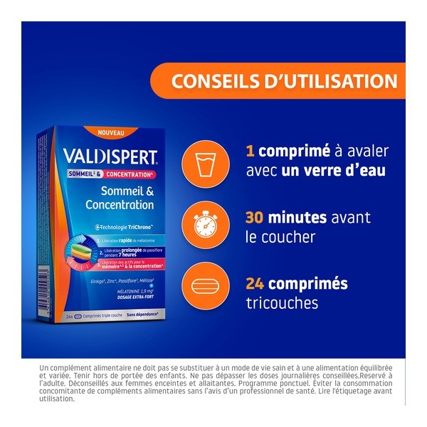 Valdispert Sommeil et Concentration comprimés