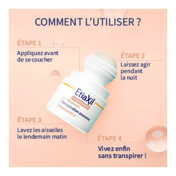 Etiaxil Détranspirant Tolérance Transpiration excessive roll-on