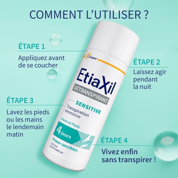 Etiaxil Pieds détranspirant peaux sensibles lotion